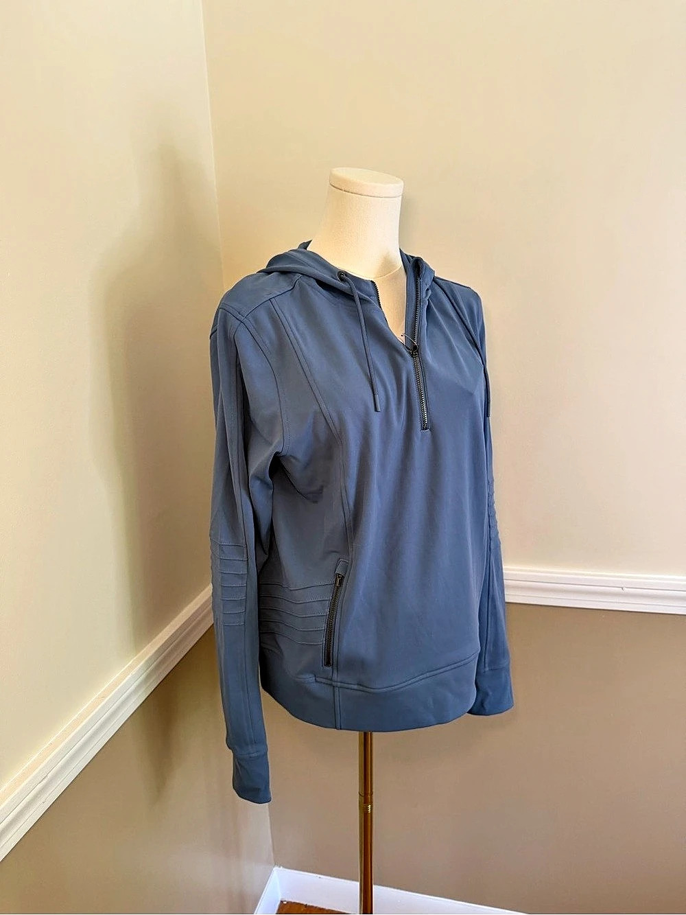 Athleta Venice Moto Hoodie Women's Blue Hoodie